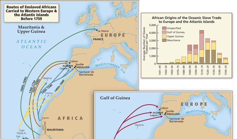 african slave trade map